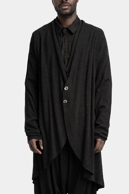 Street Casual Style Long linen blend cardigan