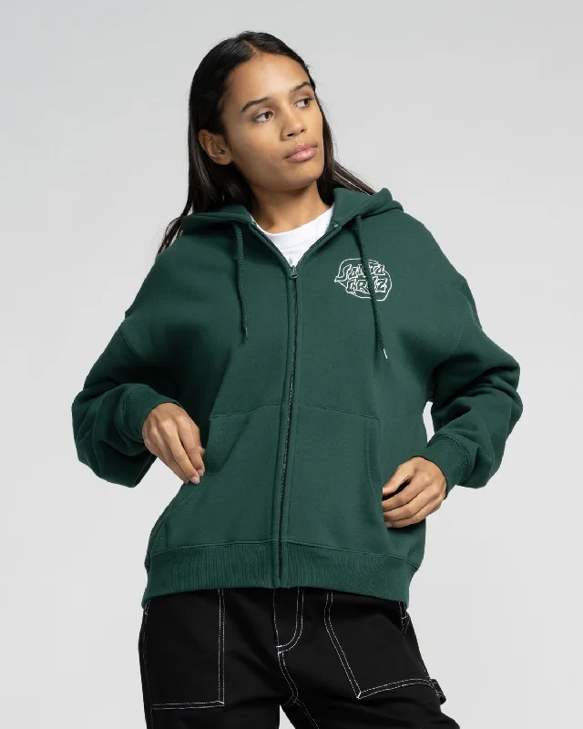 Elegant Tailoring Fever Dream Mono Dot Zip Hoodie in Emerald