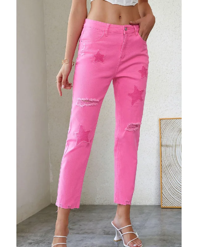 Casual And Comfortable Azura Exchange Patchwork Straight Leg Jeans - 8 US