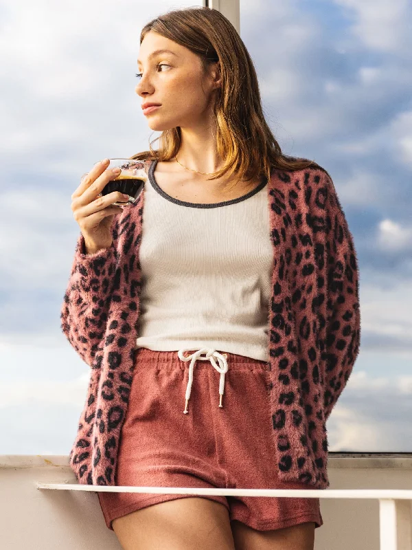 Cozy Fit Lived in Lounge Throw Sweater - Leopard