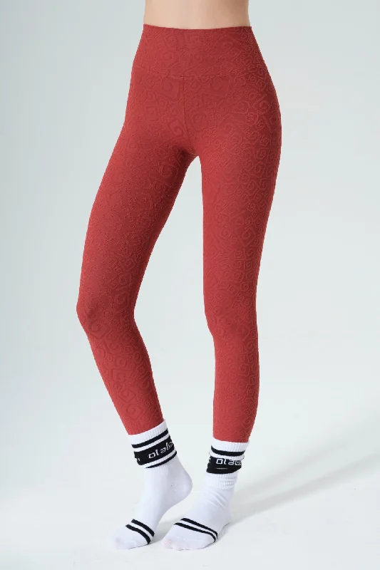 Ultra-lightweight Déese Fleur 3D Leggings - Merlot