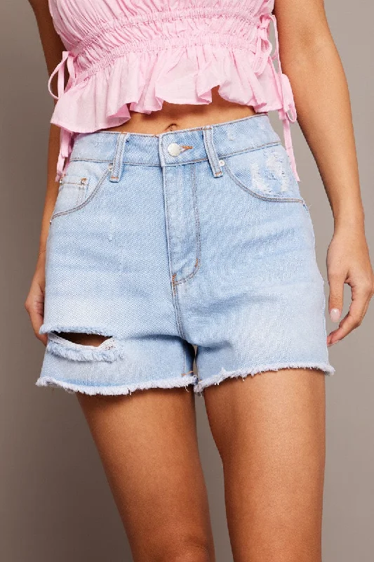 Cozy Fit Denim Relaxed Shorts High Rise
