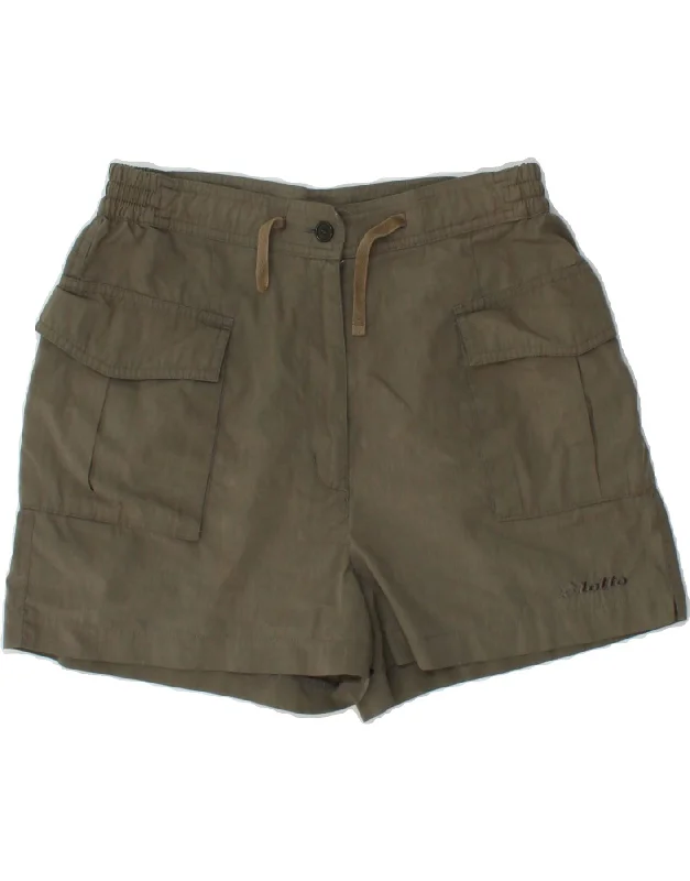 Minimal Style LOTTO Womens Casual Shorts UK 14 Large W30  Khaki Polyester