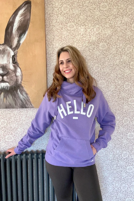 Trendy Casuals Lavender Hello Cowl Neck Hoodie