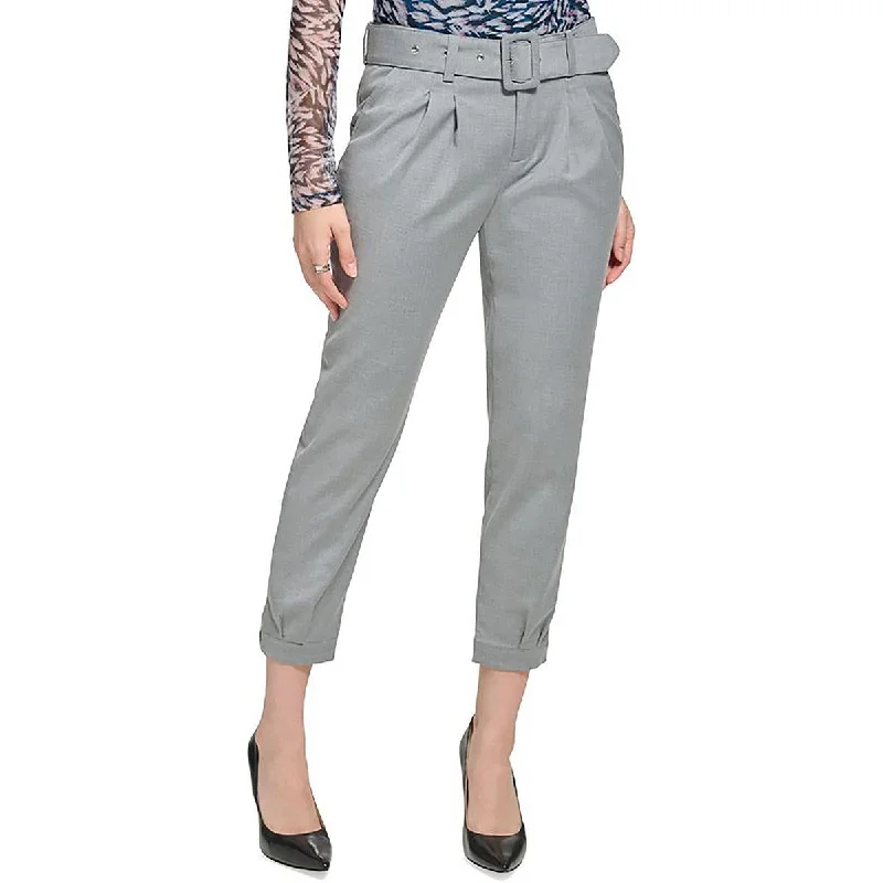 Sports Express Petites Womens Heathered Pleated Dress Pants
