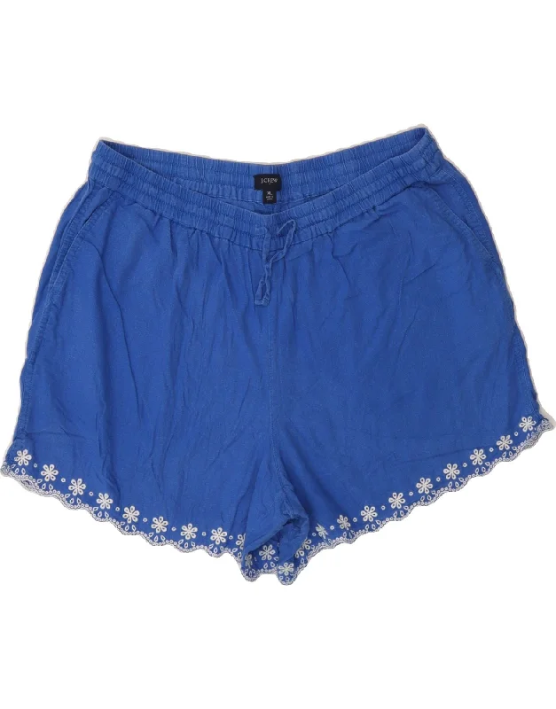 Casual And Casual J. CREW Womens Shorts UK 18 XL W36 L5 Blue Floral Linen