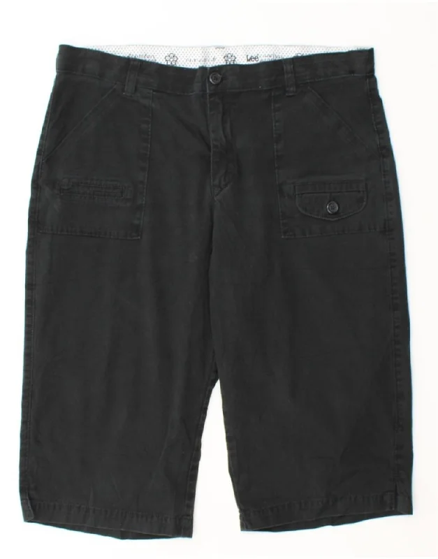Eye-catching Personality LEE Womens Stretch Comfort Fit Chino Shorts US 14 XL W34  Black Cotton