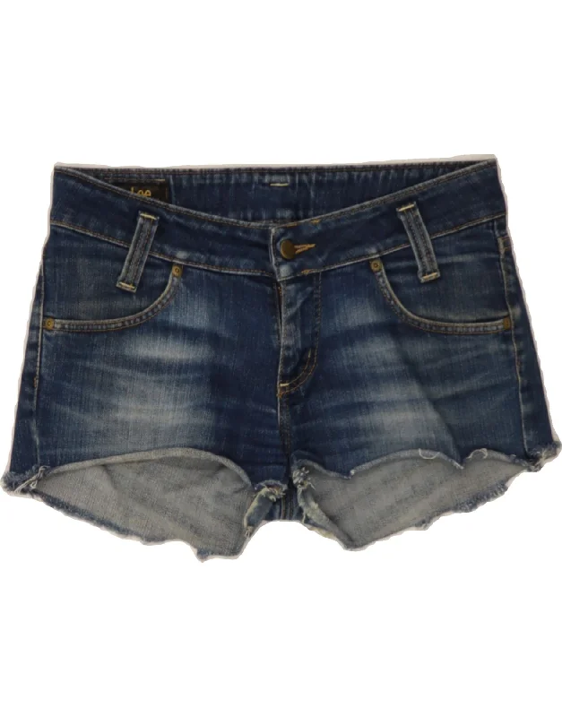 Comfortable Series LEE Womens Leola Denim Hot Pants W31 Medium Blue Cotton