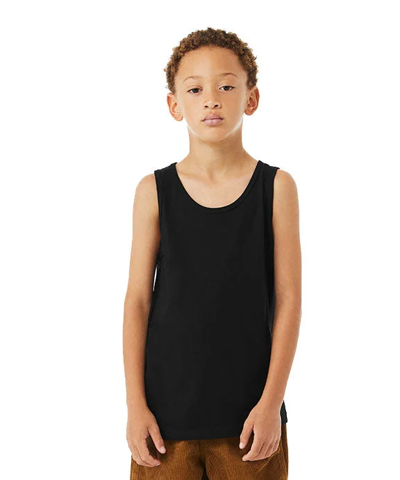 Comfortable Outfits 3480YCV - Bella + Canvas Youth Heather CVC Tank Top | Solid Black Blend