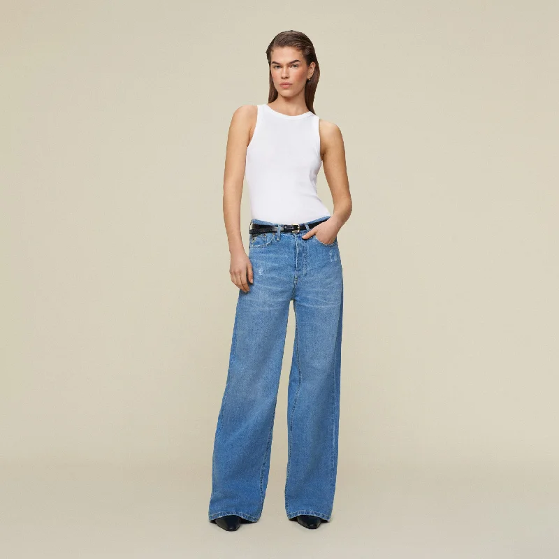 Slightly Flared Design Skater Loose Miller Pale - Low Rise Wide Fit