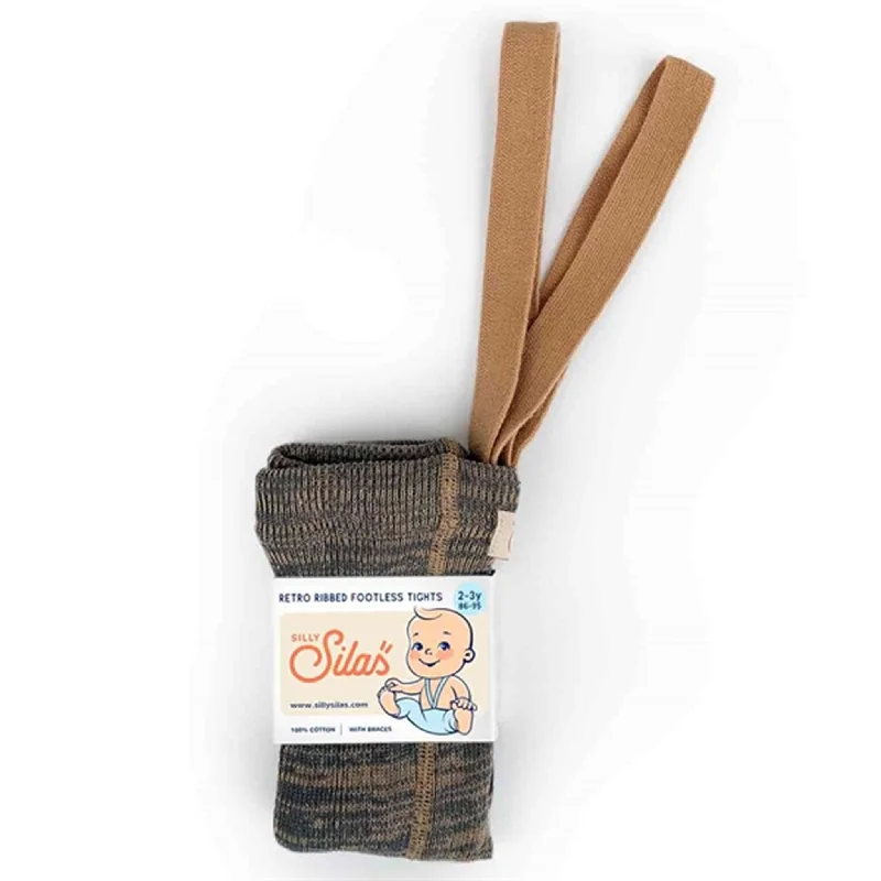 Fresh And Simple Silly Silas Footless Tights Charcoaly Brown