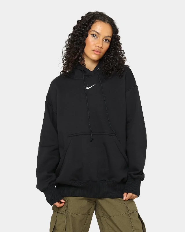 Design Trend Nike Women's Sportswear Phoenix Fleece Oversized Pullover Hoodie Black/Sail