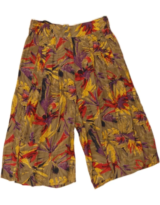 Fashionable And Fashionable MAYON Womens Abstract Pattern Cullotes Casual Shorts EU 36 Small W30 Brown