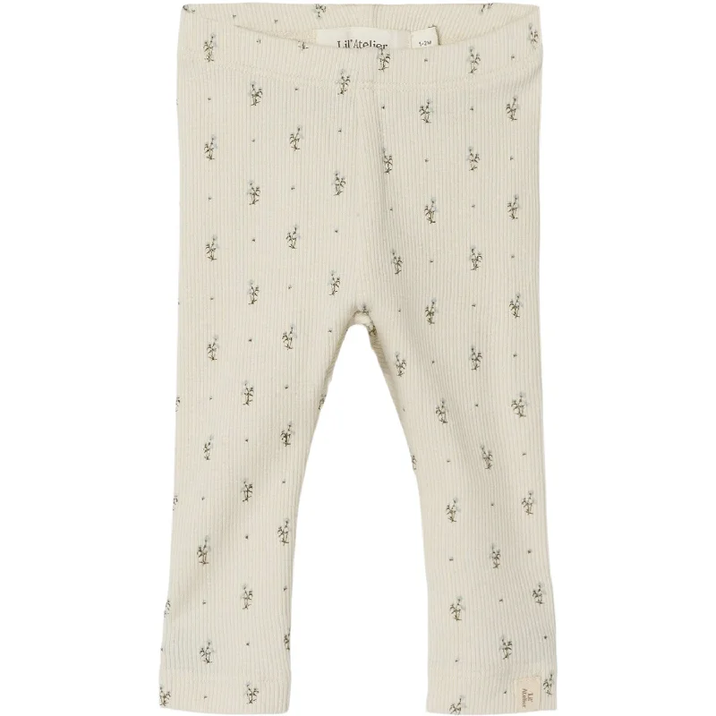 Fashionable Prints Lil'Atelier Turtledove Blue Flowers Gago Kye Slim Leggings