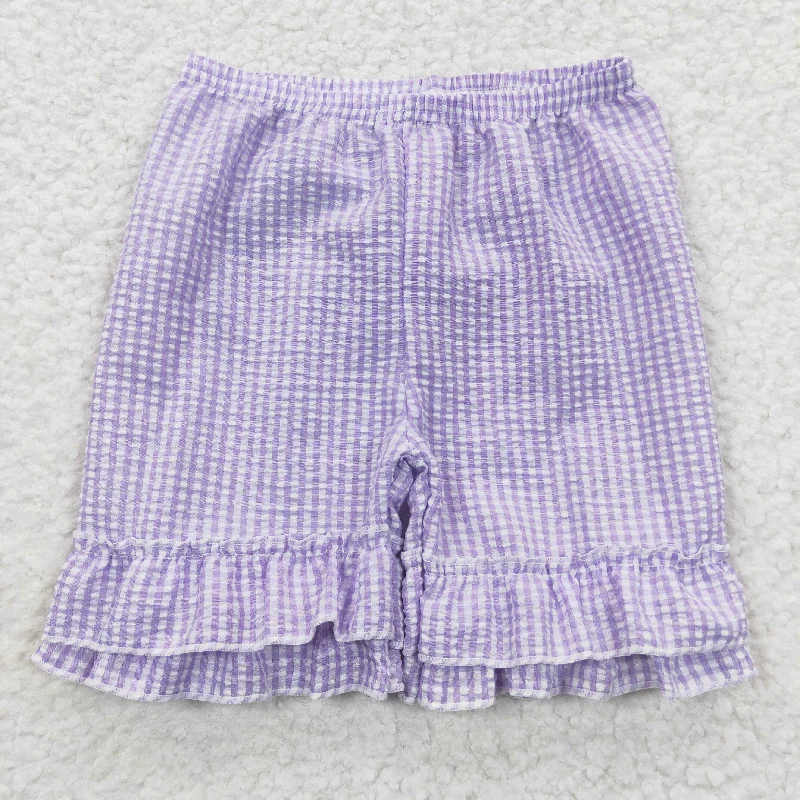 Fashion And Simplicity girls purple plaid shorts SS0067