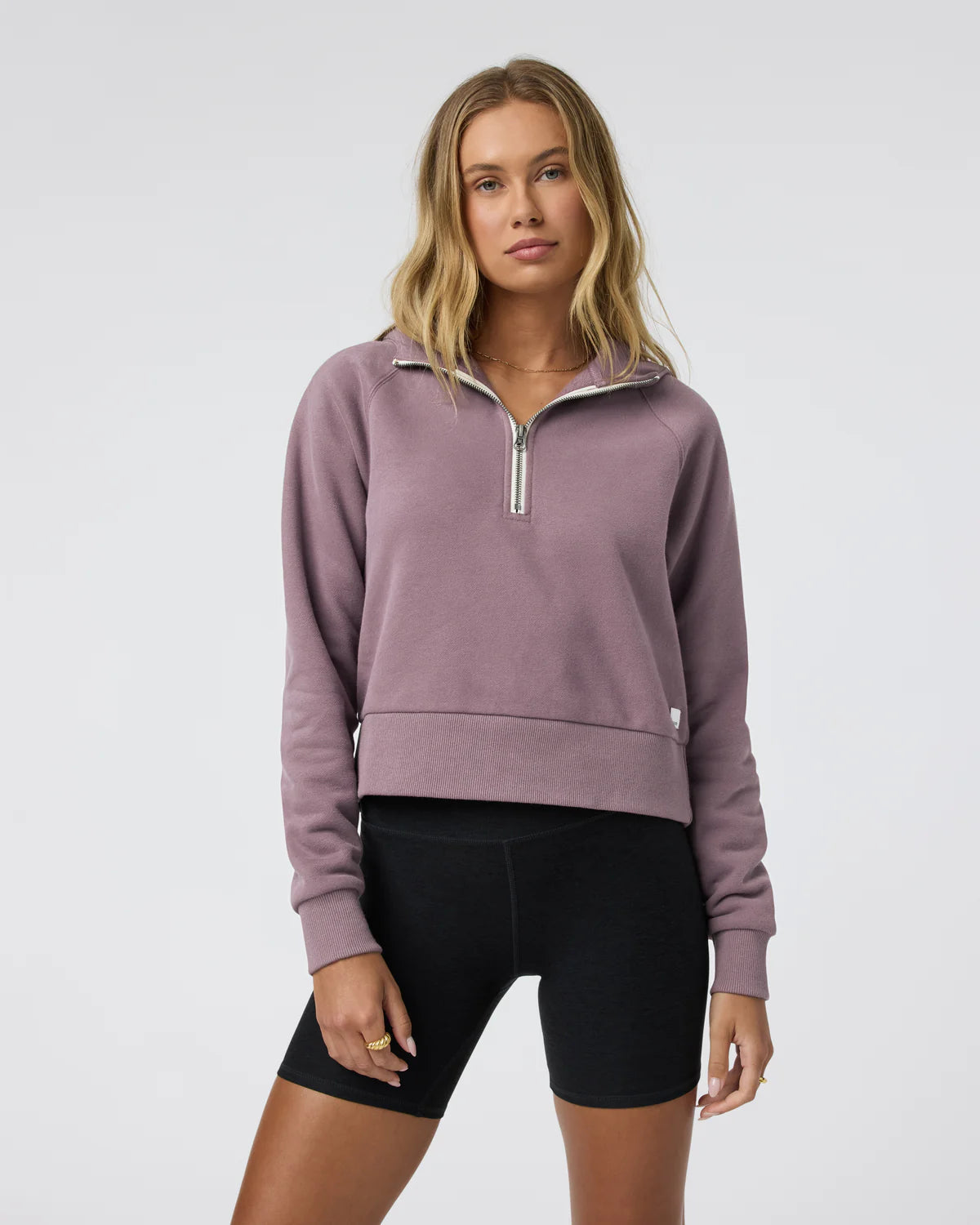 Trendy And Casual Restore Half Zip Hoodie in Elderberry
