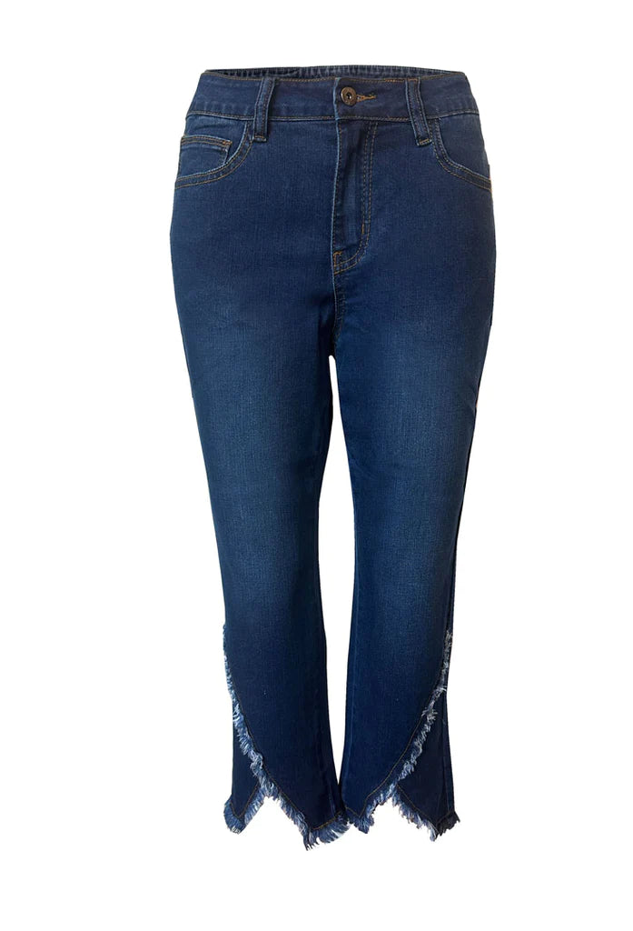 Fashionable and casual Ethyl Heathered Bottom Capri - Zeta