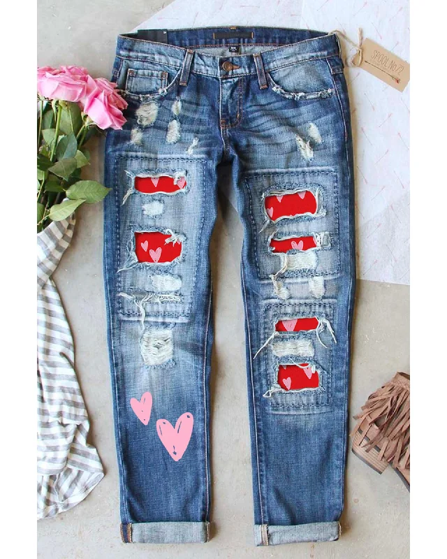 Comfortable Fashion Azura Exchange Patchwork Distressed Jeans - 8 US