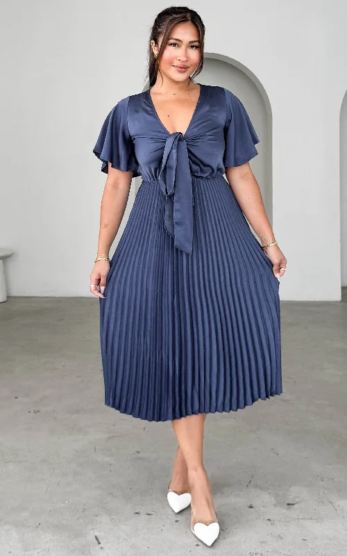 Embroidery Design Reya Midi Dress - Riverside Blue