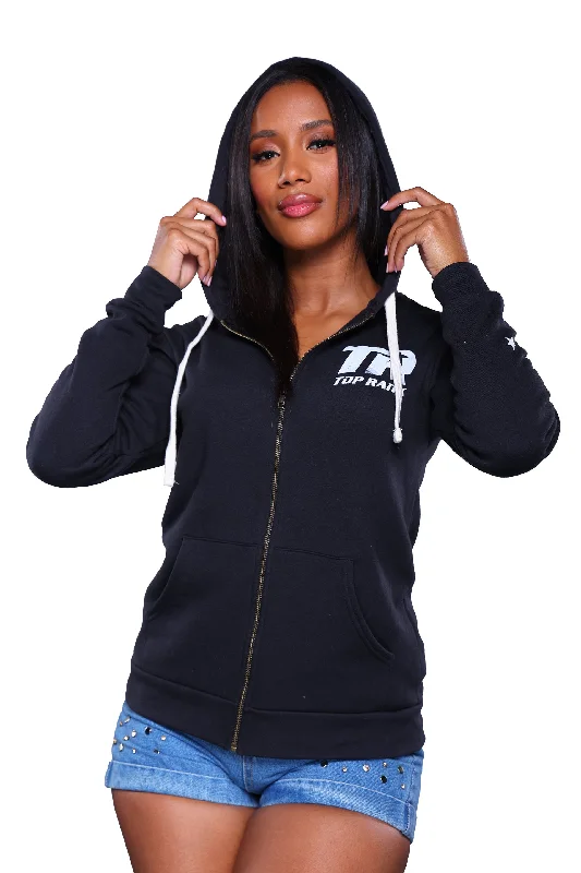 Fashionable Items Unisex Top Rank Boxing Black Full Zip Hoodie