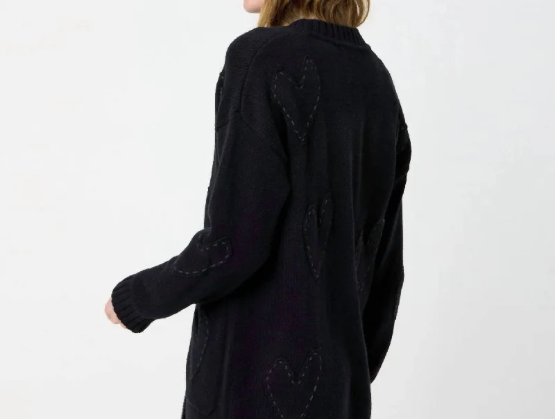 Casual Wear Poppy Zero Waste Cardigan In Black