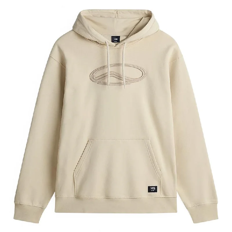 Multifunctional Style Vans Oval Loose Pullover Hoodie - Oatmeal