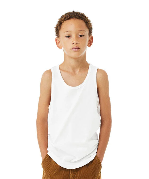 Casual Wear 3480YCV - Bella + Canvas Youth Heather CVC Tank Top | Solid White Blend