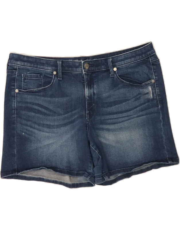 Hooded design MOSSIMO Womens Mid Rise Denim Shorts W36 Large Navy Blue