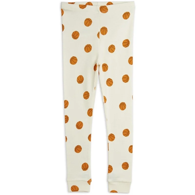 Relaxed Wear Mini Rodini Offwhite Basketball Aop Leggings