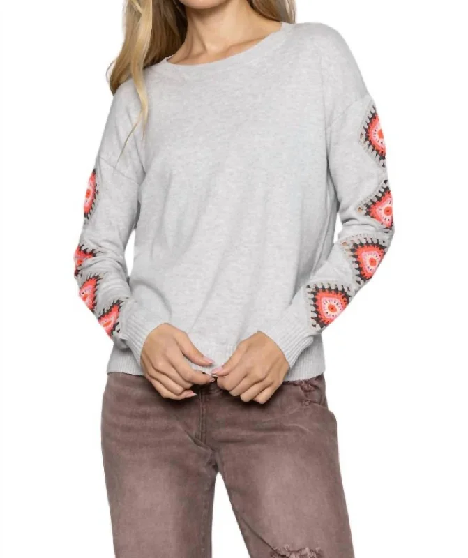 Simple Elegance Hook Up Sweater In Platinum