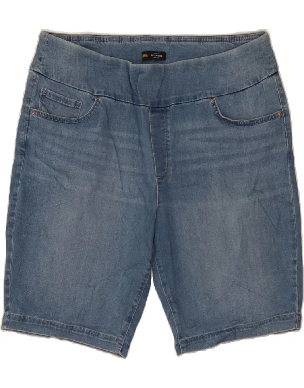 Sports Vitality Style LEE Womens Sculpting Slim Fit Mid Rise Denim Shorts US 18 2XL W38 Blue