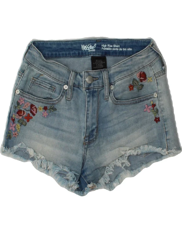 Printed pattern MOSSIMO Womens Super Strech Denim Shorts US 2 XS W26  Blue Floral