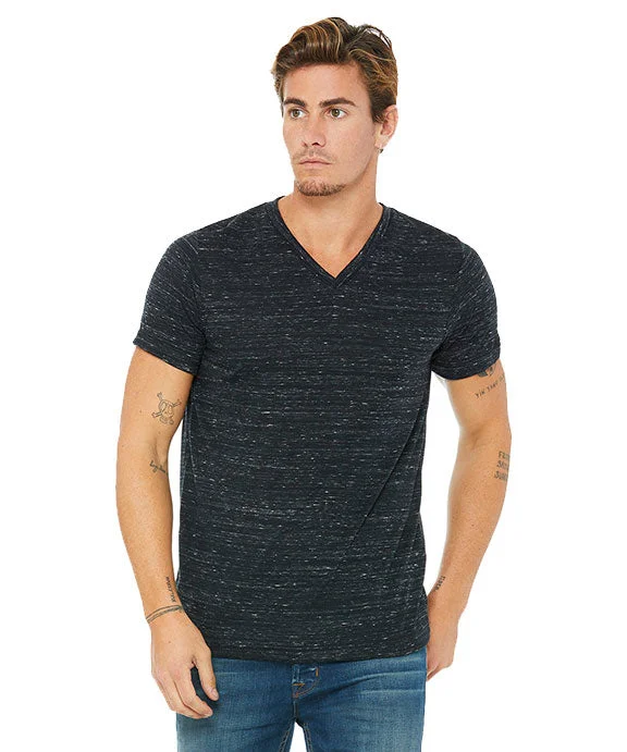 Fashionable Items 3655C - Bella + Canvas Unisex Textured Jersey V-Neck T-Shirt | Black Marble