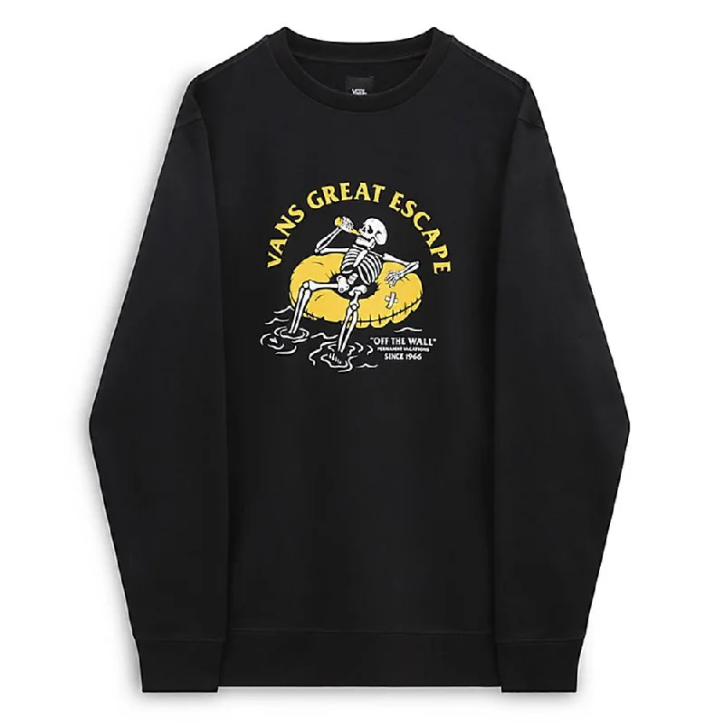 Street Personality Style Vans Permanent Vacation Crew Sweatshirt - Black