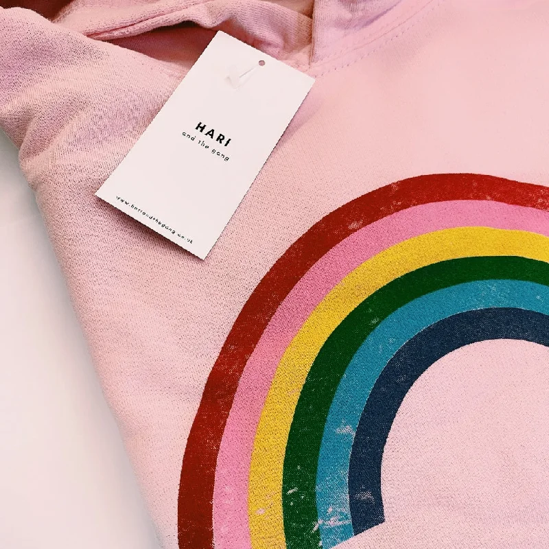 Trendy Traveler KID: Rainbow Hoodie in Pink