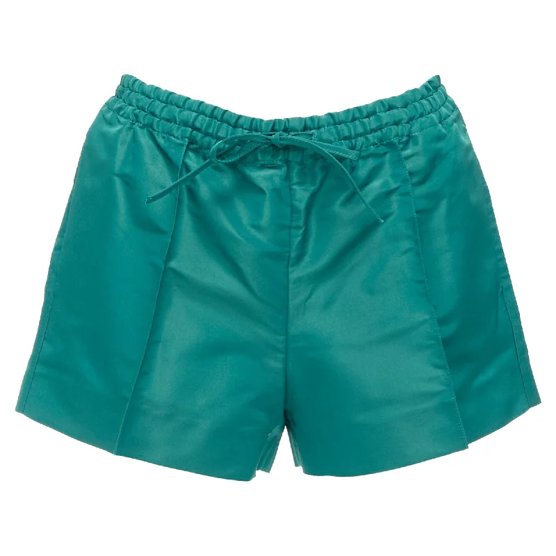 French Retro Valentino Silk High Waist Drawstring Shorts