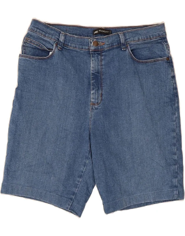 Fashion Style LEE Womens Relaxed Fit Denim Shorts US 10 Large W30  Blue Cotton
