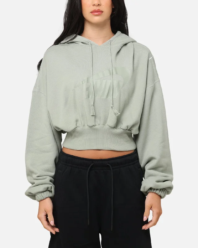 Tropical Style Nike Women's Sportswear Oversized Cropped Fleece Pullover Hoodie Jade Horizon