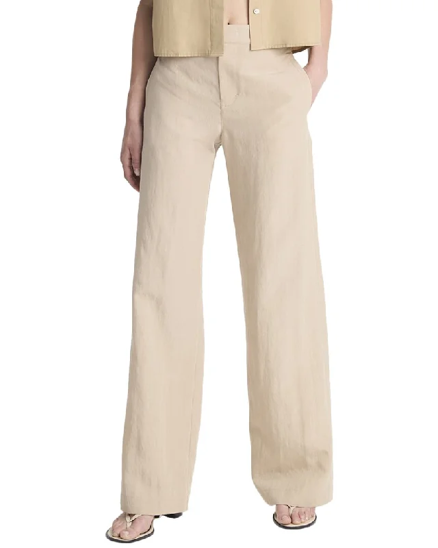Everyday Style Vince Mid Rise Textured Wool-Blend Wide Leg Trouser