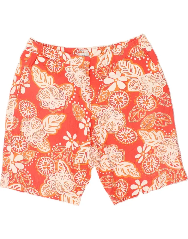 Cozy Chic IZOD Womens Chino Shorts US 8 Medium W36  Orange Floral Cotton