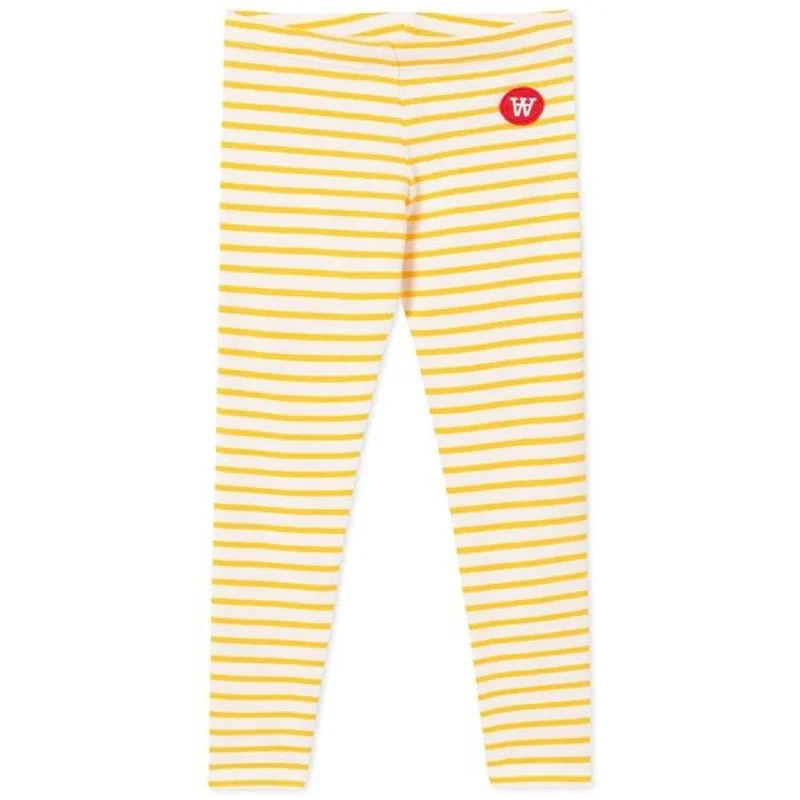 Fashion Must-have Wood Wood Ira Kids Leggings Off White/Yellow Stripes