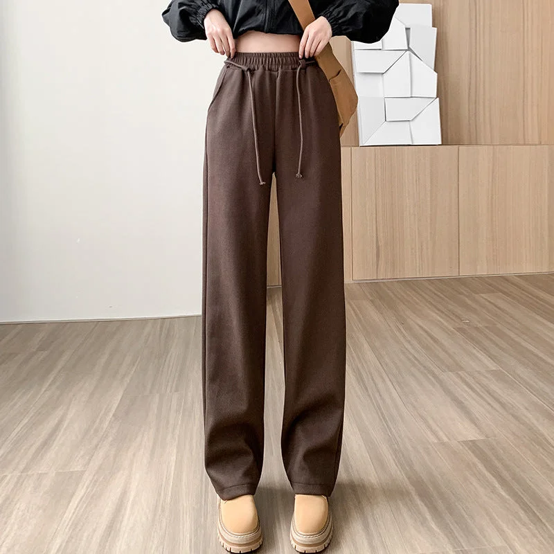 Lazy Home Women's Fall Winter Fashion Drawstring Loose Casual Pants