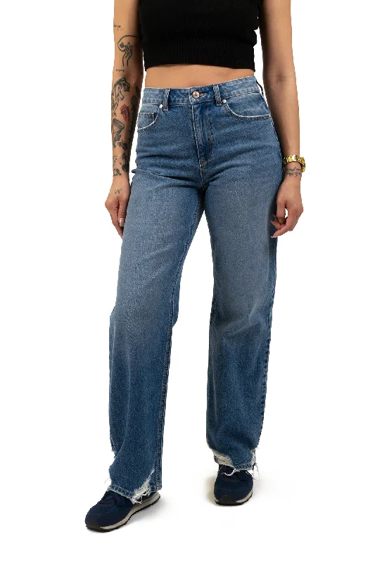 Relaxed And Casual Super High Rise Wide Leg Jeans - Vintage Indigo