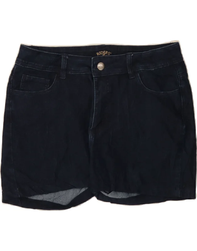 Lazy Style LEE Womens Riders Denim Shorts US 14 XL W36 Navy Blue Cotton