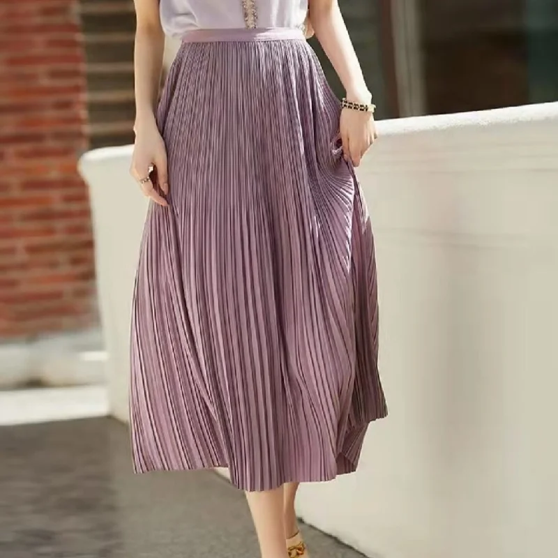 Stretch Design Women's Delicate Artistic Pleated Skirt