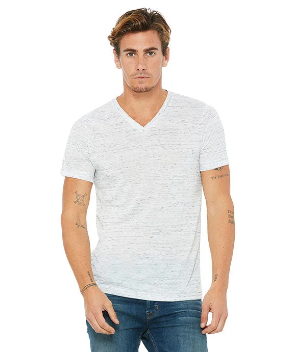 Fashion Touch 3655C - Bella + Canvas Unisex Textured Jersey V-Neck T-Shirt | White Marble