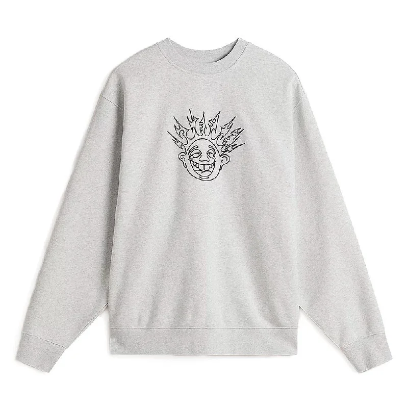 Sports And Leisure Vans Skate Smile Spike Crewneck Sweatshirt - Ash Heather
