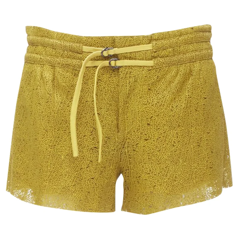 Easy Style Helmut Lang laser cut leather lined shorts
