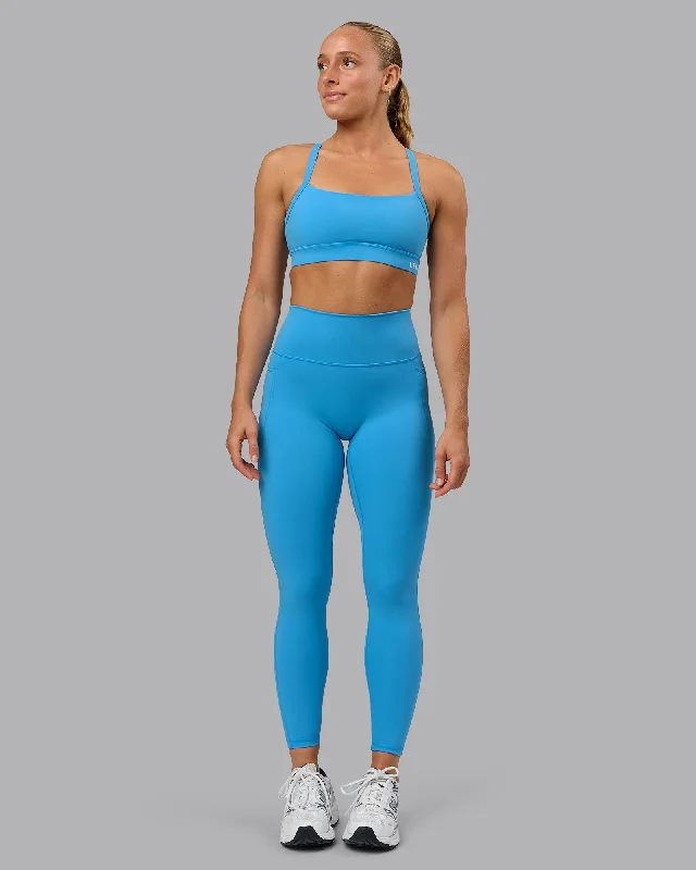 Versatile Items Fusion Full Length Leggings with Pockets - Azure Blue