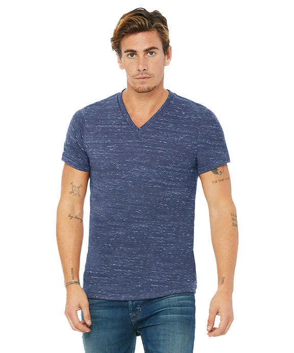 Classic Design 3655C - Bella + Canvas Unisex Textured Jersey V-Neck T-Shirt | Navy Marble